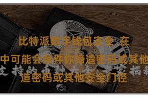比特派数字钱包安全  在装配历程中可能会条件你缔造密码或其他安全门径